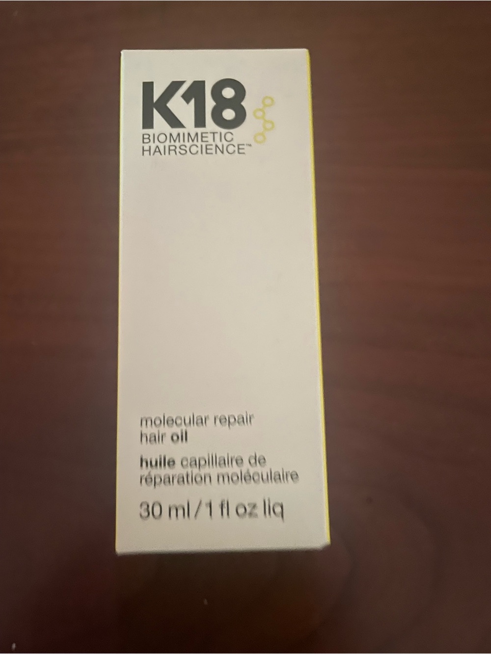 K18 Biomimetic Hairscience Molecular Repair Hair Oil - White/Yellow